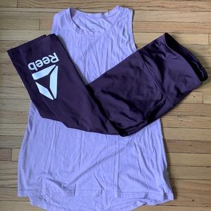 NWOT Reebok cropped leggings set with tank